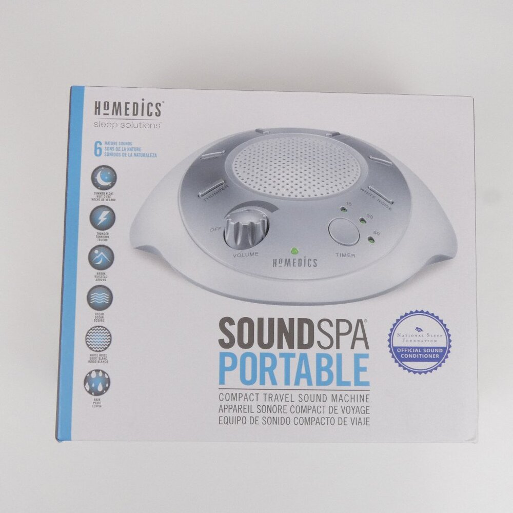 Homedics Sound Spa Portable Compact Travel Sound Machine Sleep Solution Auto-Off